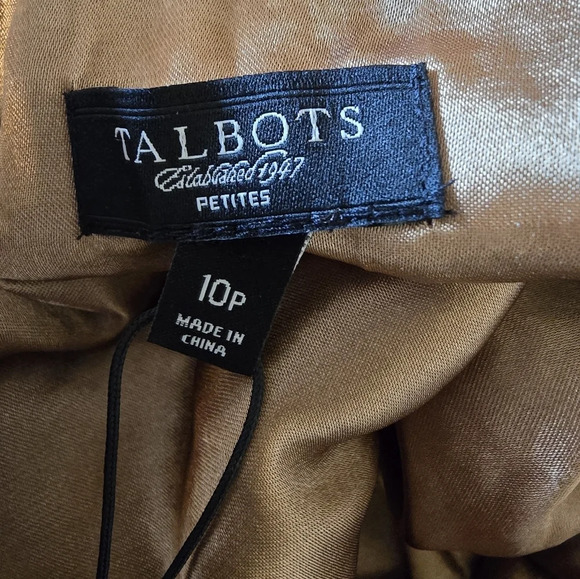 Talbots Woman's NWT GOLD  SS Sequin Silk Lined  Blouse Sz 10P - Picture 2 of 12